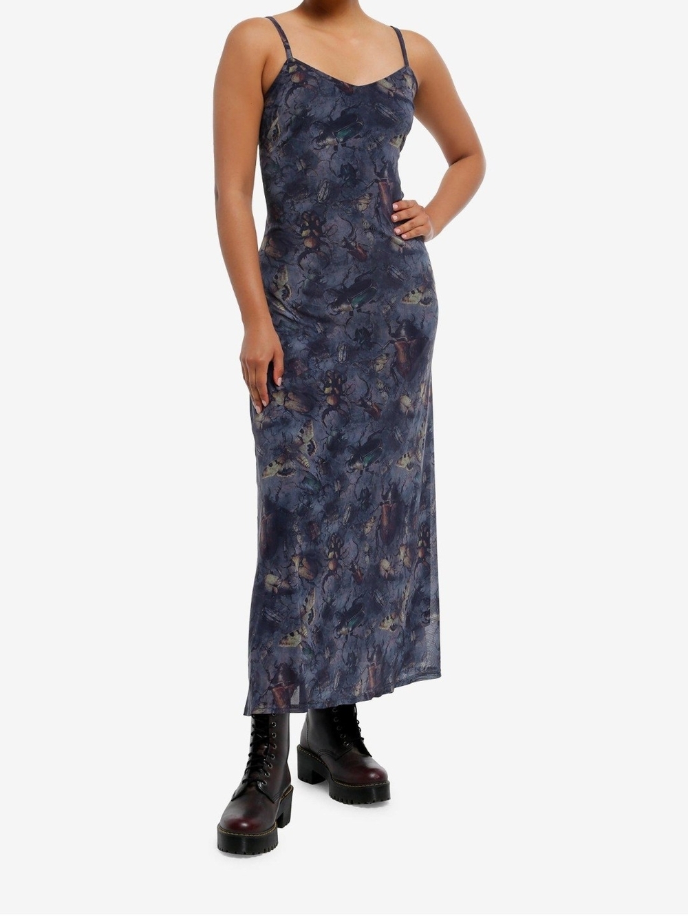 Hot Topic X Thorn & Fable Insect Blue Midaxi Dress, Size XL NWT